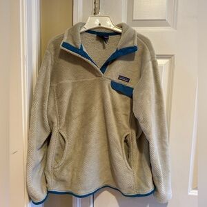 Patagonia Synchilla Snap-T Fleece Pullover Women’s XL Tan Blue